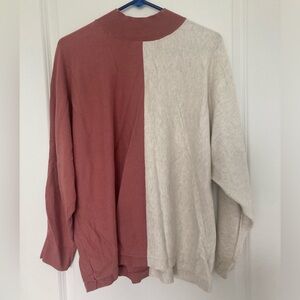 4/$25 Candace Cameron Bure Mock neck Split Color Longsleeve Top Women’s 1X